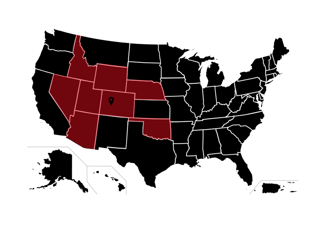 Area of Op Map_03092017 Colorado (HQ), Wyoming, Utah, Arizona, Nevada, Idaho, Nebraska and Oklahoma